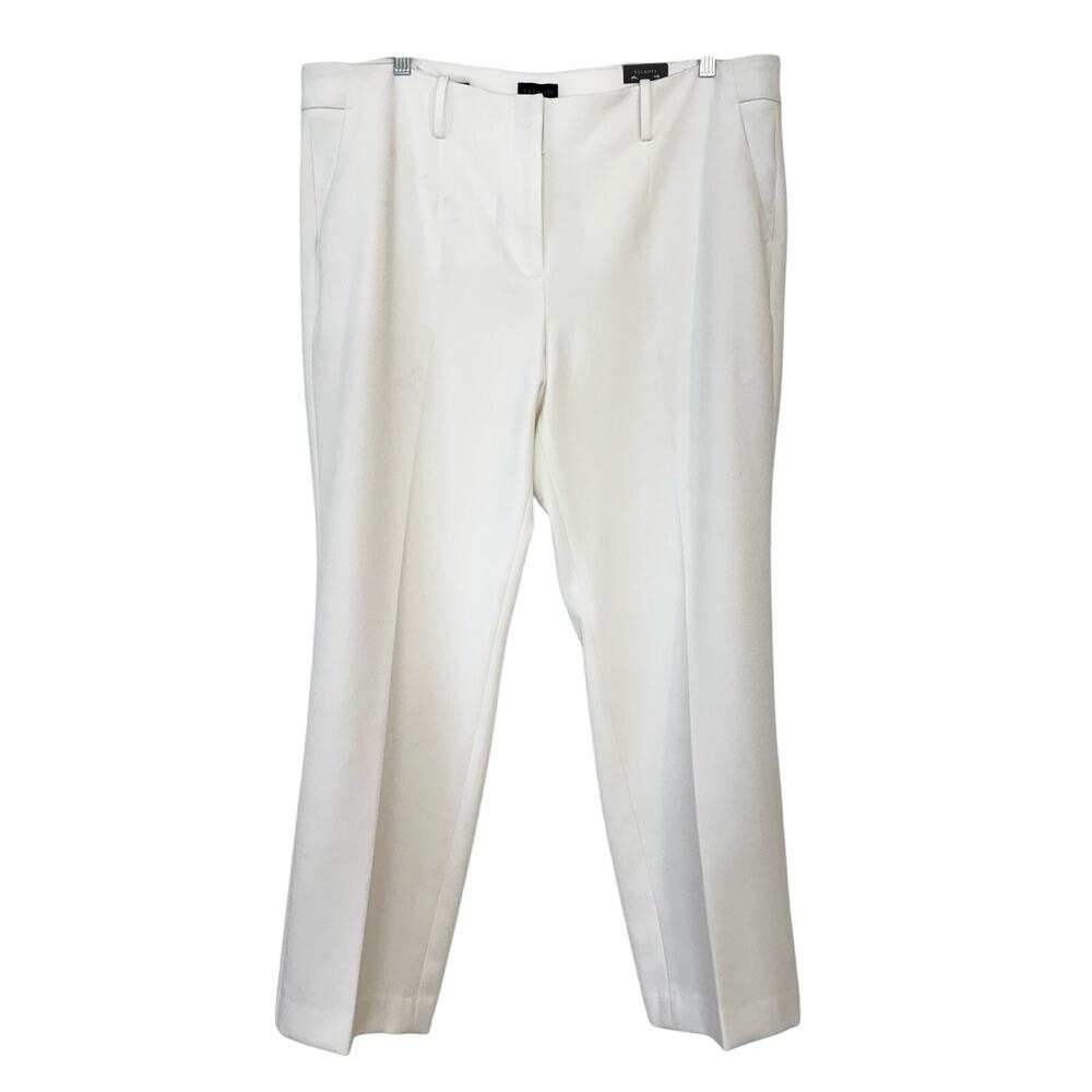 Talbots Southampton Straight Leg Full Length Pants in White | 18W NWT